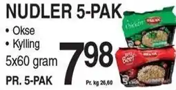 ABC Lavpris NUDLER 5-PAK Okse eller Kylling tilbud