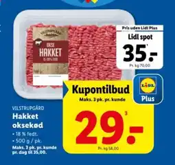 Lidl VILSTRUPGÅRD Hakket oksekød tilbud