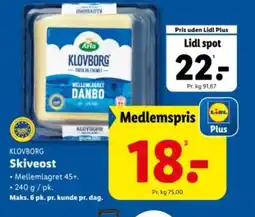 Lidl KLOVBORG Skiveost tilbud