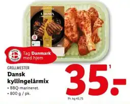 Lidl GRILLMESTER Dansk kyllingelårmix tilbud