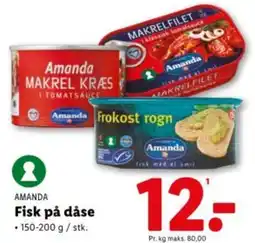Lidl AMANDA Fisk på dåse tilbud