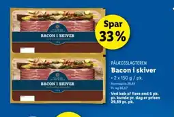 Lidl PÅLÆGSSLAGTEREN Bacon i skiver tilbud