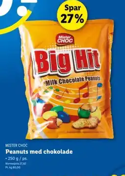 Lidl MISTER CHOC Peanuts med chokolade tilbud