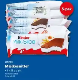 Lidl KINDER Mælkesnitter tilbud