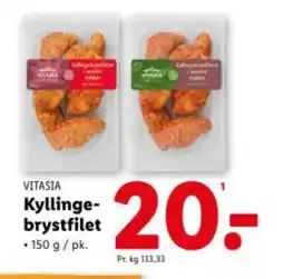 Lidl VITASIA Kyllinge- brystfilet tilbud
