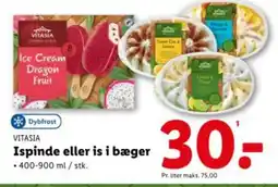 Lidl VITASIA Ispinde eller is i bæger tilbud