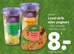 Lidl VITASIA Lassi-drik eller yoghurt tilbud