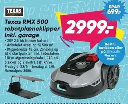 Bilka Texas RMX 500 robotplæneklipper inkl. garage tilbud