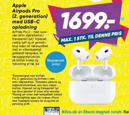 Bilka Apple Airpods Pro (2. generation) med USB-C opladning tilbud