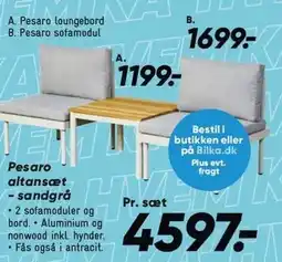 Bilka Pesaro altansæt - sandgrå tilbud