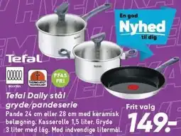 Bilka Tefal Daily stål gryde/pandeserie tilbud