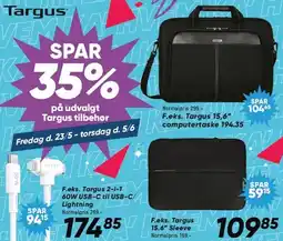 Bilka SPAR 35% på udvalgt Targus tilbehør tilbud