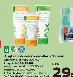 Kvickly Änglamark solcreme eller aftersun tilbud