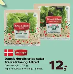 Kvickly Dansk Nordic crisp salat fra Katrine og Alfred tilbud