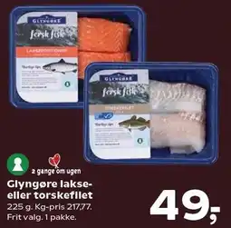 Kvickly Glyngøre lakse- eller torskefilet tilbud