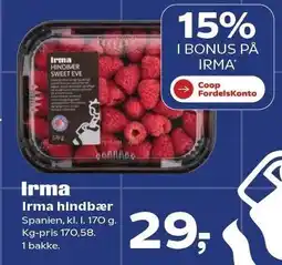 Kvickly Irma hindbær tilbud