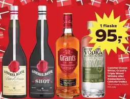 Kvickly Gammel Dansk Bitter, Grant's Triple Wood Whisky eller Koskenkorva Climate Vodka tilbud