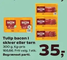 Kvickly Tulip bacon i skiver eller tern tilbud