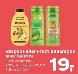 Kvickly Respons eller Fructis shampoo eller balsam tilbud