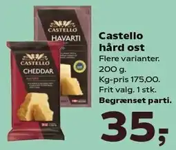 Kvickly Castello hård ost tilbud
