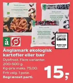 Kvickly Änglamark økologisk kartofler eller bær tilbud