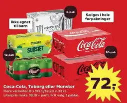 Kvickly Coca-Cola, Tuborg eller Monster tilbud