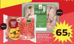 Kvickly Hakket grise- og kalvekød 8-12% eller hele kyllingelår tilbud