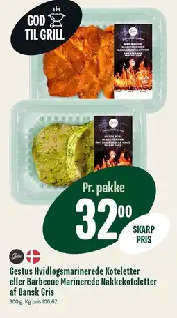 Min Købmand Gestus Hvidløgsmarinerede Koteletter eller Barbecue Marinerede Nakkekoteletter tilbud