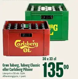 Min Købmand Grøn Tuborg, Tuborg Classic eller Carlsberg Pilsner tilbud