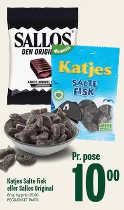 Min Købmand Katjes Salte Fiske eller Sallos Original tilbud