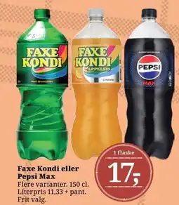 Dagli'Brugsen Faxe Kondi eller Pepsi Max tilbud
