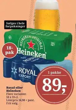 Dagli'Brugsen Royal eller Heineken tilbud