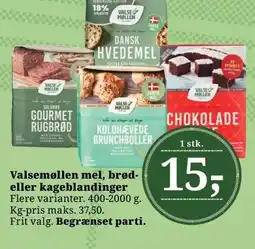 Dagli'Brugsen Valsemøllen mel, brød- eller kageblandinger tilbud