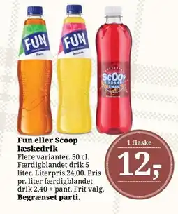 Dagli'Brugsen Fun eller Scoop læskedrik tilbud