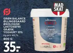 MENY GRØN BALANCE ØLLINGEGAARD ØKOLOGISK LAKTOSEFRI GRÆSK YOGHURT 10% tilbud