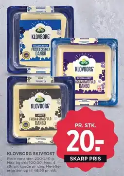 MENY KLOVBORG SKIVEOST tilbud