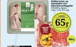 Dagli'Brugsen Hakket grise- og kalvekød 8-12% eller hele kyllingelår tilbud