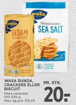 MENY WASA RUNDA, CRACKERS ELLER BISCUIT tilbud