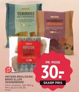 MENY MEYERS ØKOLOGISK BRØD ELLER WIENERBRØD tilbud