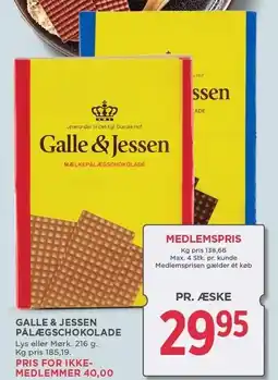 MENY GALLE & JESSEN PÅLLÆGSCHOKOLADE tilbud