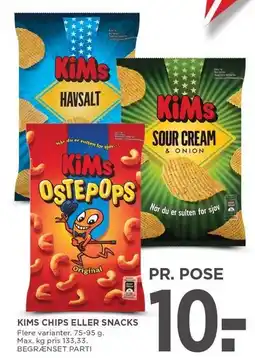 MENY KIMS CHIPS ELLER SNACKS tilbud