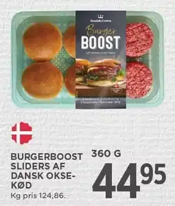 MENY BURGERBOOST SLIDERS AF DANSK OKSEKØD tilbud