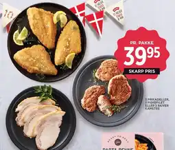 MENY 3 FRIKADELLER, 3 FISKEFILET ELLER 3 SKIVER KAMSTEG tilbud