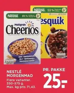 MENY NESTLÉ MORGENMAD tilbud
