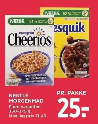 MENY NESTLÉ MORGENMAD tilbud