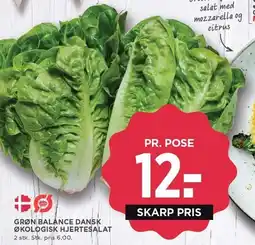 MENY GRØN BALANCE DANSK ØKOLOGISK HJERTESALAT tilbud