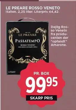 MENY LE PREARE ROSSO VENETO tilbud