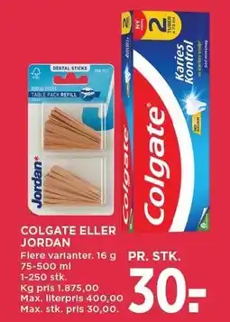 MENY COLGATE ELLER JORDAN tilbud