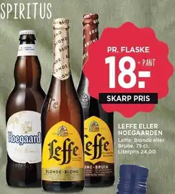 MENY LEFFE ELLER HOEGAARDEN tilbud