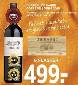 MENY CHÂTEAU DE BARBE CÔTES DE BOURG 2019 tilbud